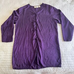 Vintage Victorias Secret Silk Blouse Womens Small Gold Label Tunic